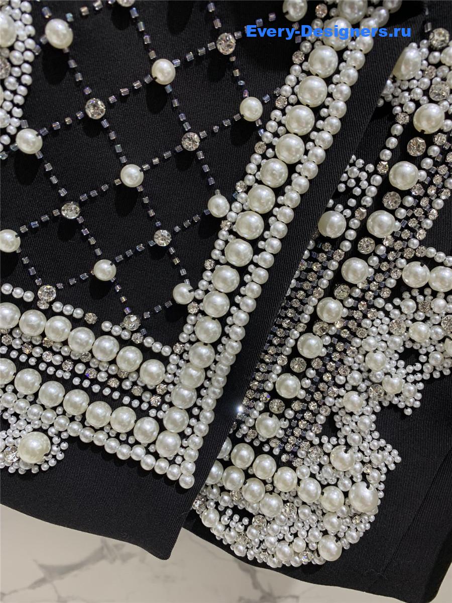 Balmain Black Beaded Blazer