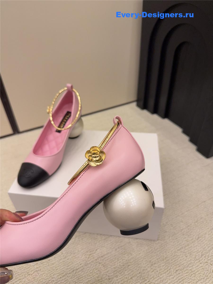 Ch**el pink imitation pearls mary janes