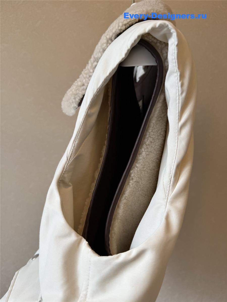 L0ew* white shearling-lined cotton-blend gilet