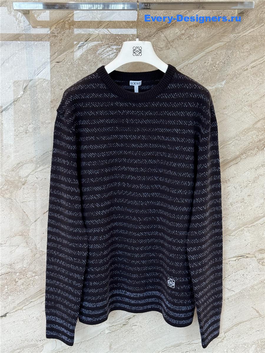 L0ew* striped logo-embroidered sweater